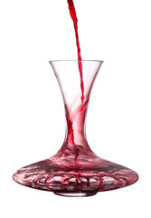 decanter with wine flowing  - 528195915