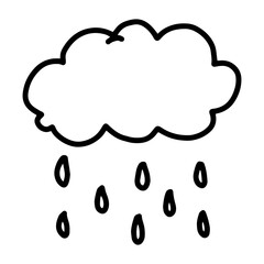 cloudy cute line art hand drawn illustration design for stickers