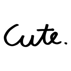 cute text. cute line art hand drawn illustration design for stickers