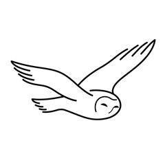 Cartoon owl. Cute bird illustration. Childish print for nursery, kids apparel, poster, postcard, pattern.