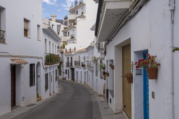 Picturesque town of Frigiliana located in mountainous region of Malaga, Costa del Sol, Andalusia, Spain 