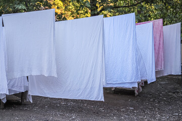 laundry drying on a clothesline