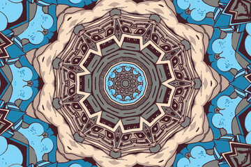 Fantasy eastern ornament done in kaleidoscopic vector background