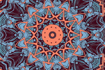 Fantasy eastern ornament done in kaleidoscopic vector background