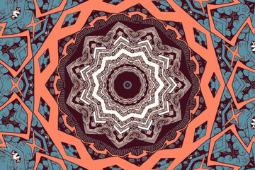 Fantasy eastern ornament done in kaleidoscopic vector background