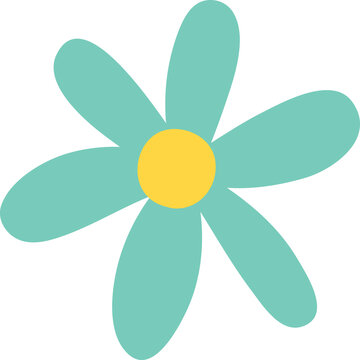 Cute Blue Daisy Handraw Flower Png 