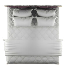 Classic white purple bedding set, bed, top view