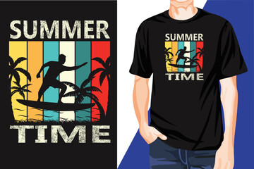 Awesome Eye-Catchy Modern Summer Time T-shirt Print Design