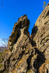 South Ural Mountains with a unique landscape, vegetation and diversity of nature in spring.