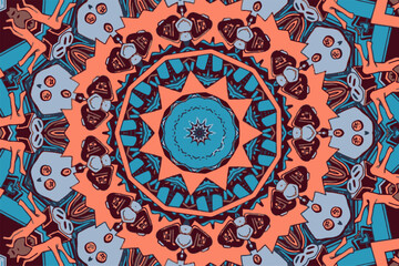 Abstract colored flower on a black background. the element for the design is a luminous flower