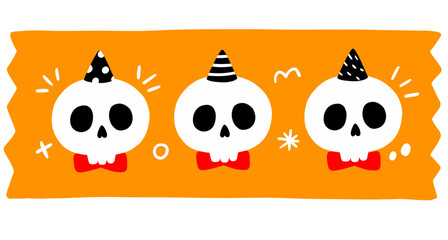 Fototapeta premium Cartoon cute Halloween tape clipart.