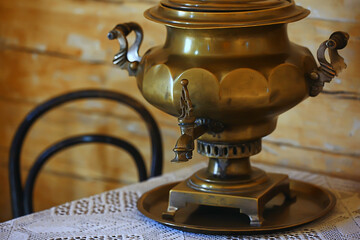 samovar old russian retro drinking tea