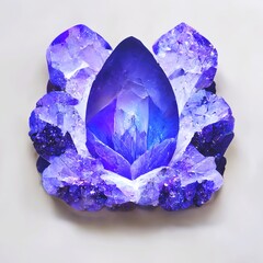 A 3d maded close up of amethyst gem in brooch shape