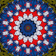 Colorful gravel ornate mandala pattern wallpaper design