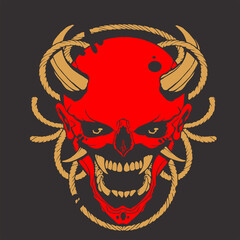 illustration of a demon mask that preaches aggressive and intimidating