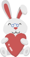 Hand Drawn rabbit and heart illustration