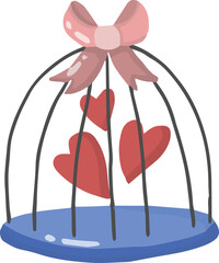 Hand Drawn heart cage illustration