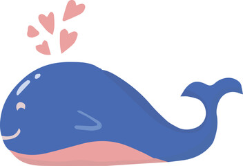 Hand Drawn cute whale illustration © toonsteb