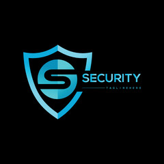 Security company logo . Abstract letter symbol of security. Shield logo. Shield circle with S letter log