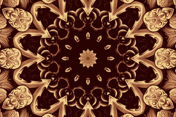 Ethnic bright mandala style flowers pattern antistress therapy patterns illustration