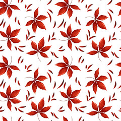 Pattern with autumn Japanese maple. Ideal for packaging, notebooks, school supplies, children's clothing 2