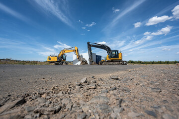 Obraz premium Bagger auf Baustelle