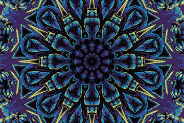 Abstract background with a colorful mandala pattern weave design elements