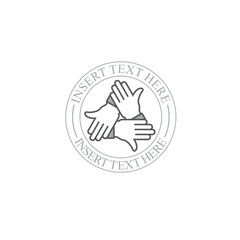 illustration of hands cooperation symbol, vector art.