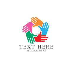 illustration of hands cooperation symbol, vector art.