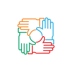 Obraz premium illustration of hands cooperation symbol, vector art.