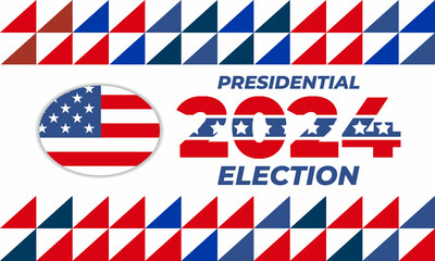 2024 United States of America Presidential Election banner. Election banner Vote 2024 with Patriotic Stars. November 5. 