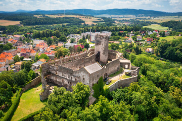 Beautiful architecture of the Bolkow castle in Lower Silesia at summer. Poland