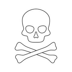 Coloring page with Skull and Crossbones for kids