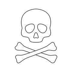 Coloring page with Skull and Crossbones for kids