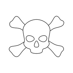 Coloring page with Skull and Crossbones for kids