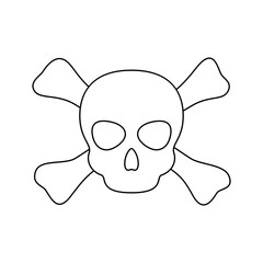 Coloring page with Skull and Crossbones for kids
