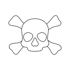Coloring page with Skull and Crossbones for kids