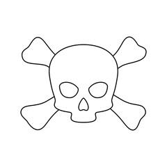 Coloring page with Skull and Crossbones for kids