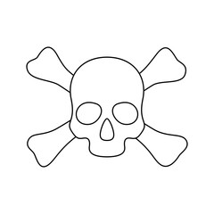 Coloring page with Skull and Crossbones for kids