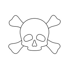 Coloring page with Skull and Crossbones for kids