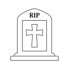 Fototapeta premium Coloring page with Tombstone for kids
