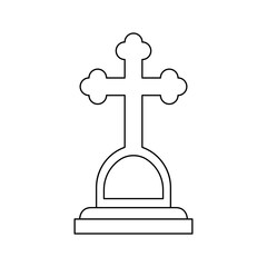 Coloring page with Tombstone for kids