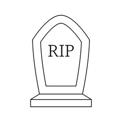 Coloring page with Tombstone for kids