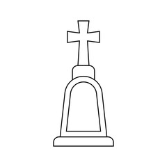 Coloring page with Tombstone for kids