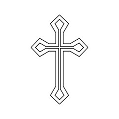 Coloring page with Christian Cross for kids