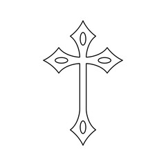 Coloring page with Christian Cross for kids