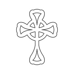 Coloring page with Christian Cross for kids