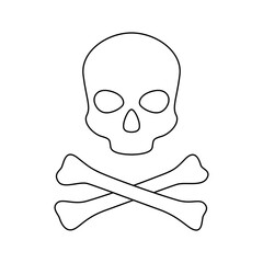 Coloring page with Skull and Crossbones for kids