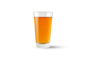 Apple juice, cider in a glass isolated on white background with clipping path. Homemade Refreshing summer, autumn drink.