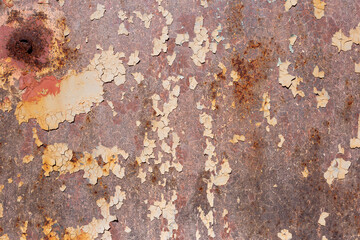 Old painted metal texture with traces of rust